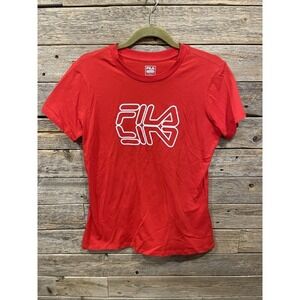 NWT! Fila Women's Red‎ Graphic Tee Perfect Fit Tee Size Large